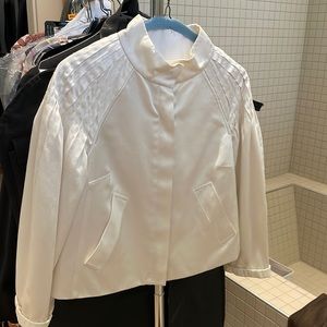 Per se white cotton blend jacket